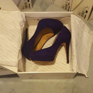 Aldo Jonquiere Women's Size 7 Dark Purple Suede Platform Stiletto Pumps